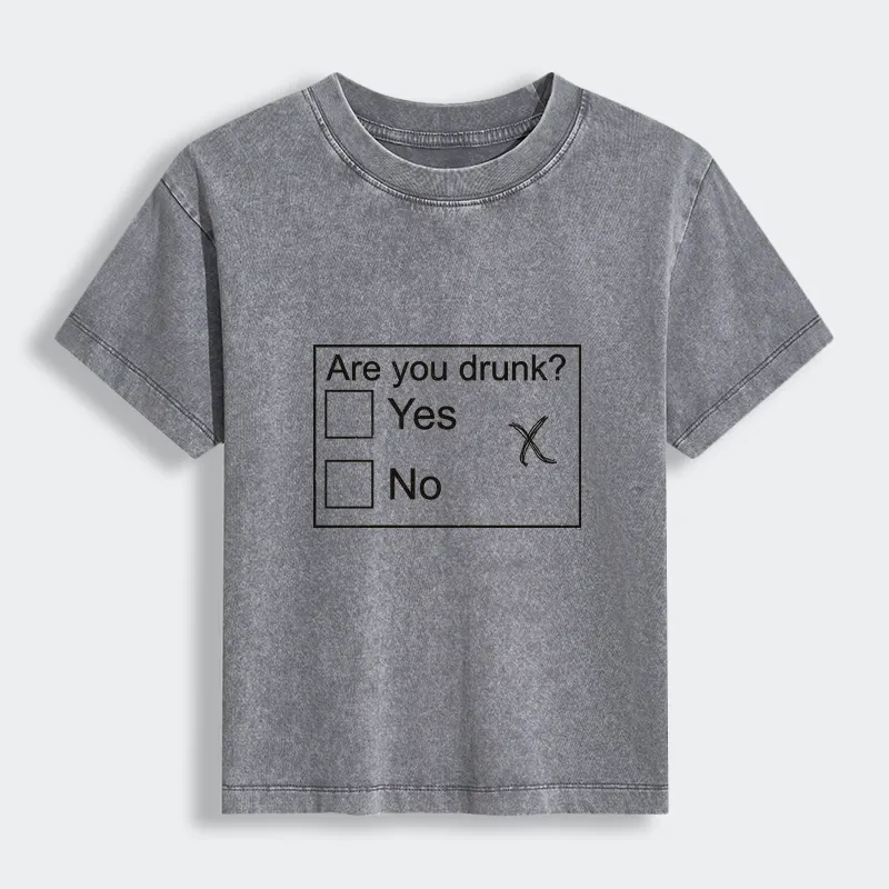 Tokyo-Tiger Confused Drunk Checkbox Graphic Women's Washed T-shirt Sale