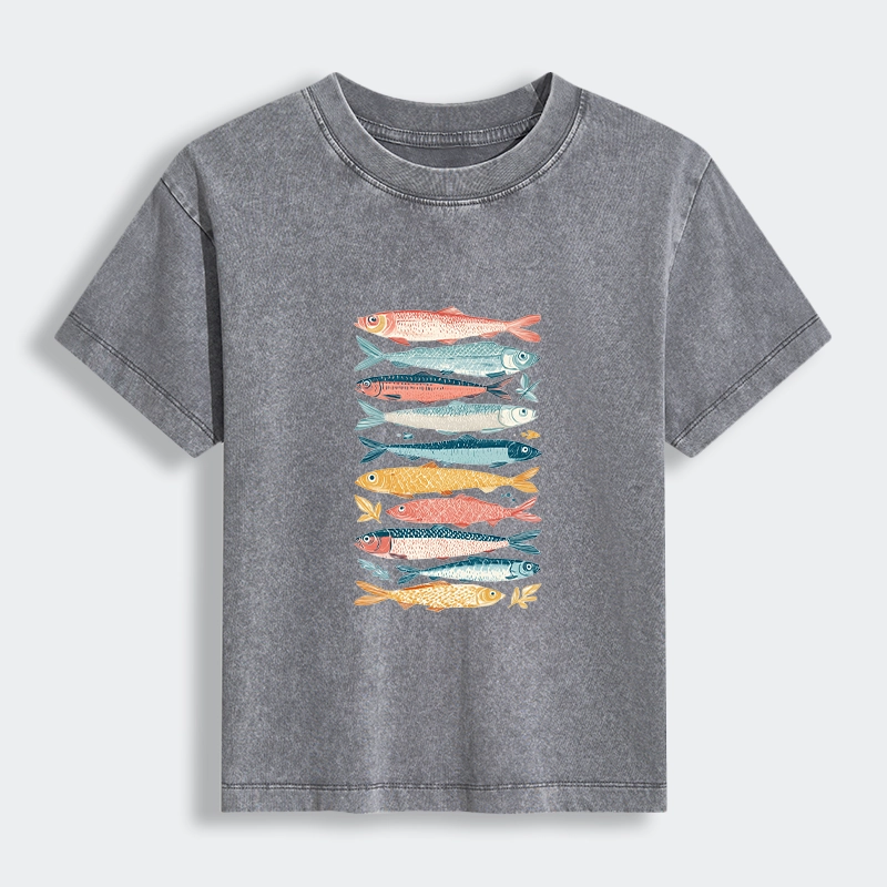 Tokyo-Tiger Beautiful Colorful Fish In The Sea Women's Washed T-shirt