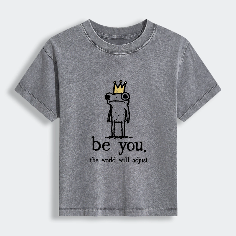 Tokyo-Tiger Crown Frog Stays True To Self Women's Washed T-shirt