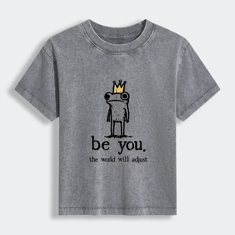 Tokyo-Tiger Crown Frog Stays True To Self Women's Washed T-shirt