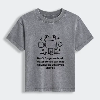 Tokyo-Tiger Frog Says Drink Water Women's Washed T-shirt