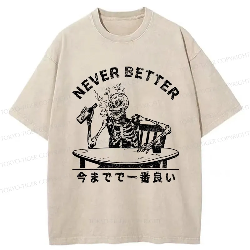Tokyo-Tiger Never Better Japanese Washed T-Shirt Sale