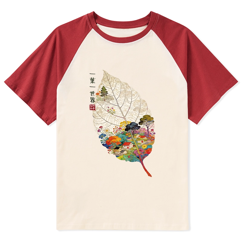 Tokyo-Tiger One Leaf Holds A Tiny Colorful World Raglan T-shirt