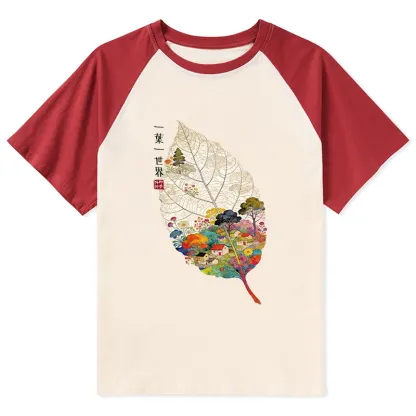 Tokyo-Tiger One Leaf Holds A Tiny Colorful World Raglan T-shirt