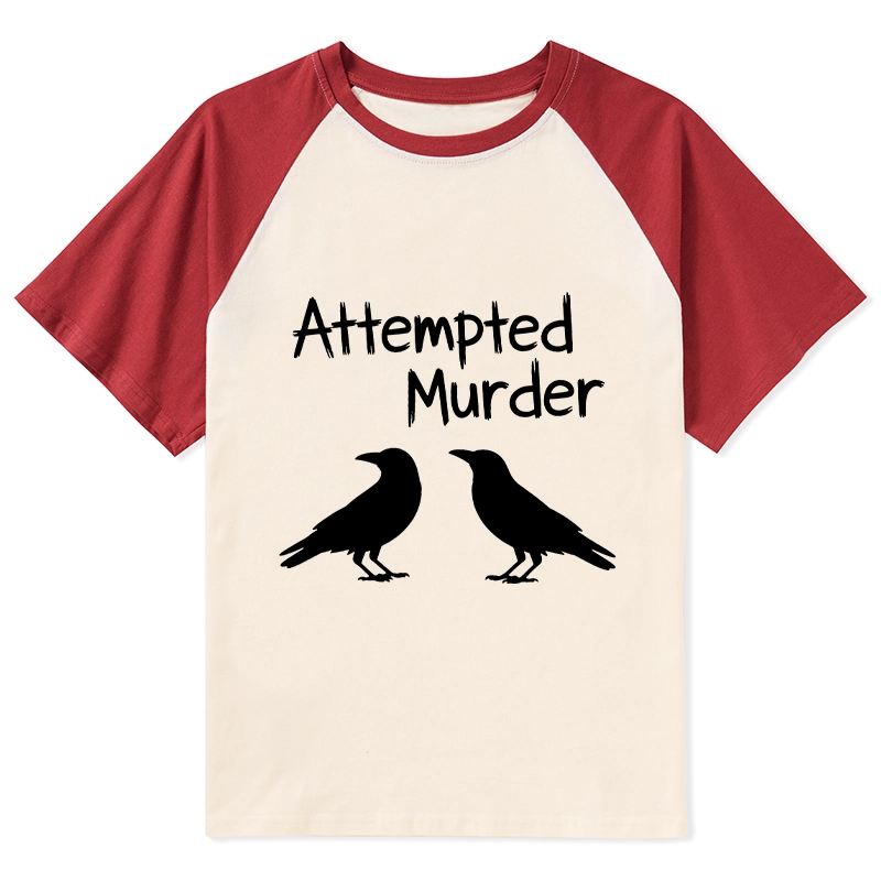 Tokyo-Tiger Two Crows Attempted Murder Joke Raglan T-shirt