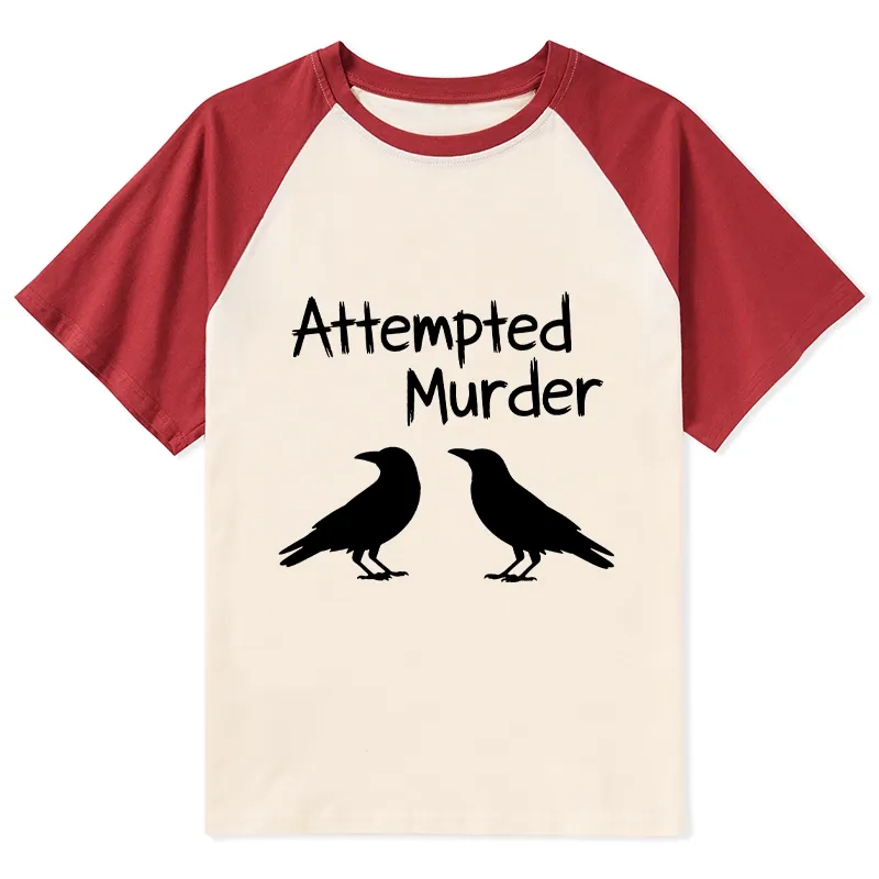 Tokyo-Tiger Two Crows Attempted Murder Joke Raglan T-shirt Sale