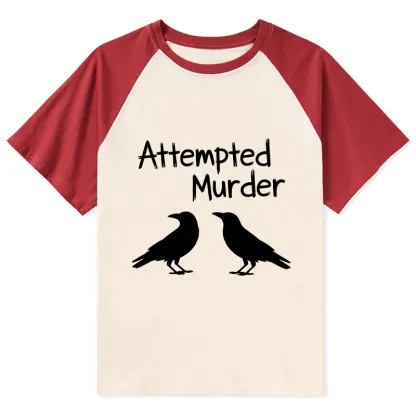 Tokyo-Tiger Two Crows Attempted Murder Joke Raglan T-shirt