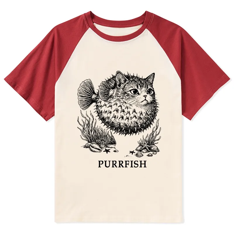 Tokyo-Tiger Spiky Puffer With Cute Cat Head Raglan T-shirt Sale