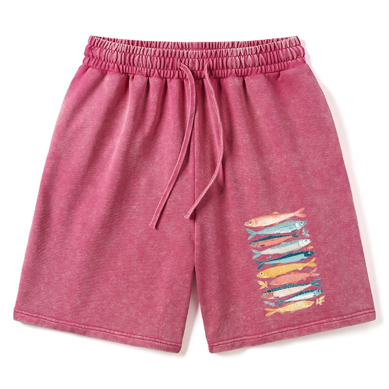 Tokyo-Tiger Beautiful Colorful Fish In The Sea Washed Shorts