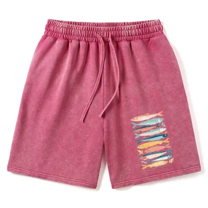Tokyo-Tiger Beautiful Colorful Fish In The Sea Washed Shorts