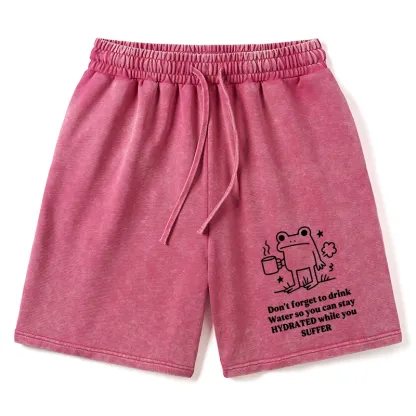 Tokyo-Tiger Frog Says Drink Water Washed Shorts