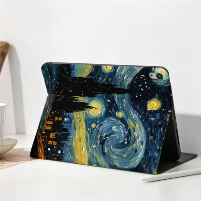 Tokyo-Tiger Black Cat Under The Stars Nobles Tablet Protective Case