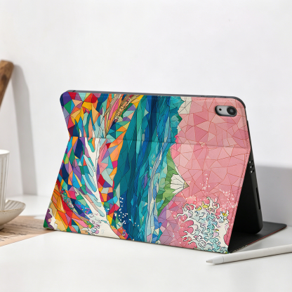 Tokyo-Tiger Colorful Prismatic Wave Nobles Tablet Protective Case