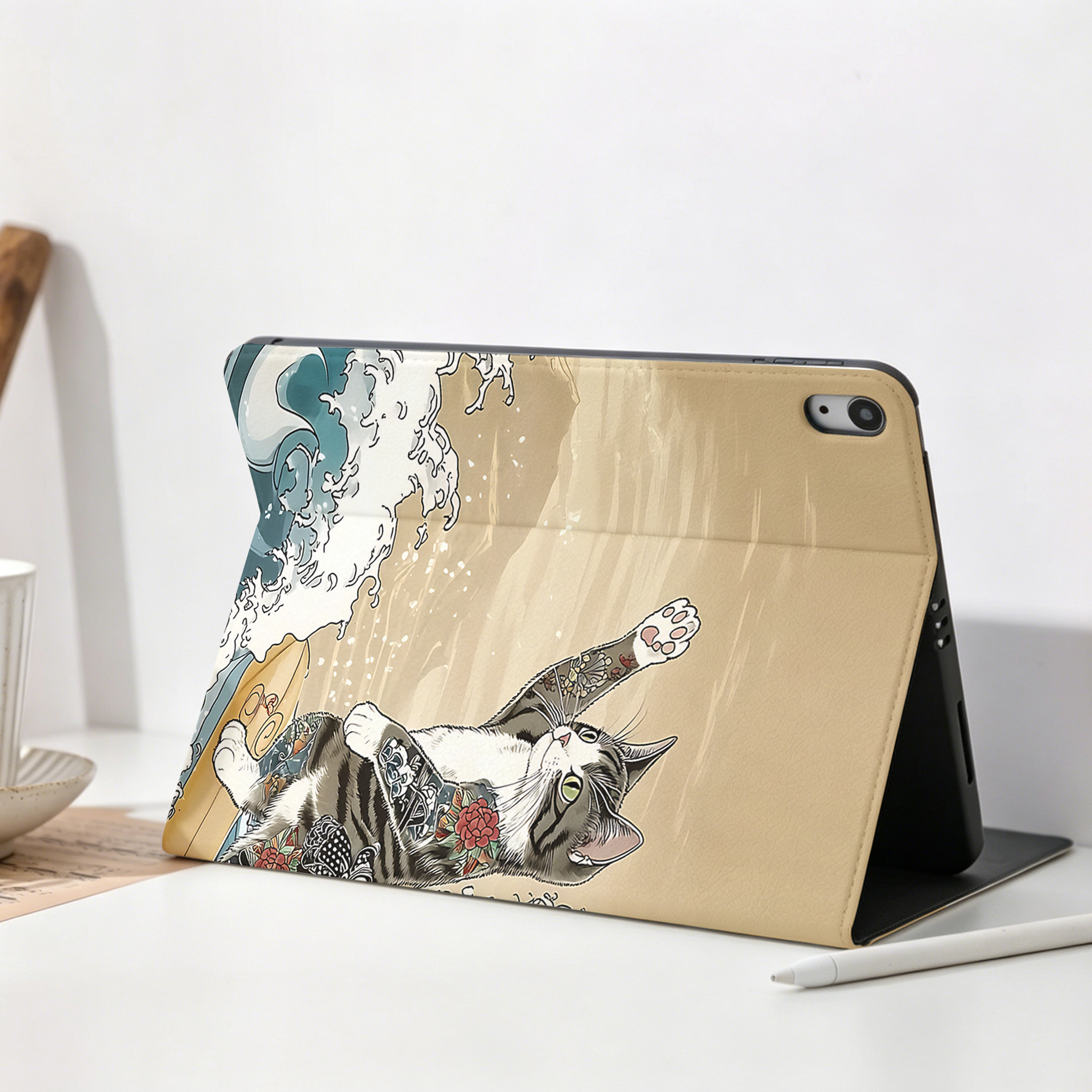 Tokyo-Tiger Cat Surfing Nobles Tablet Protective Case