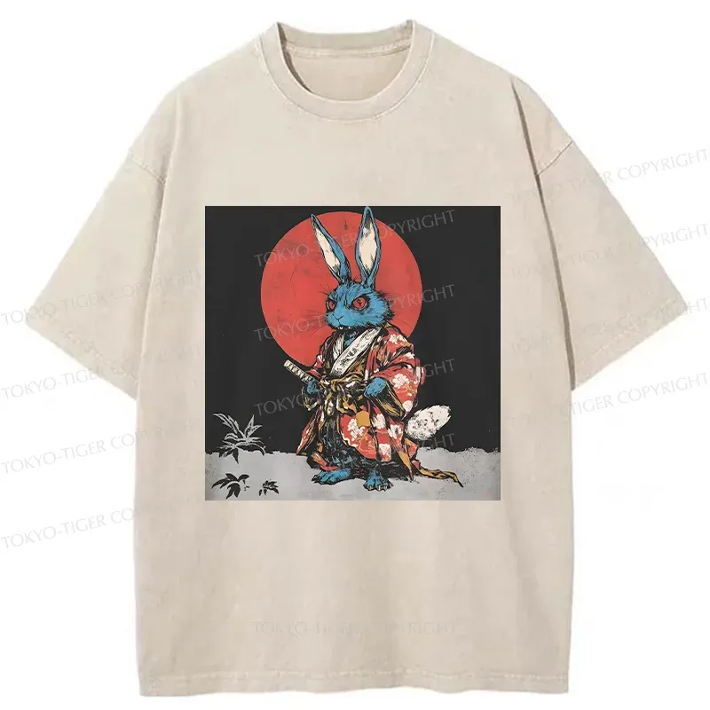 Tokyo-Tiger Easter Samurai Bunny Washed T-Shirt