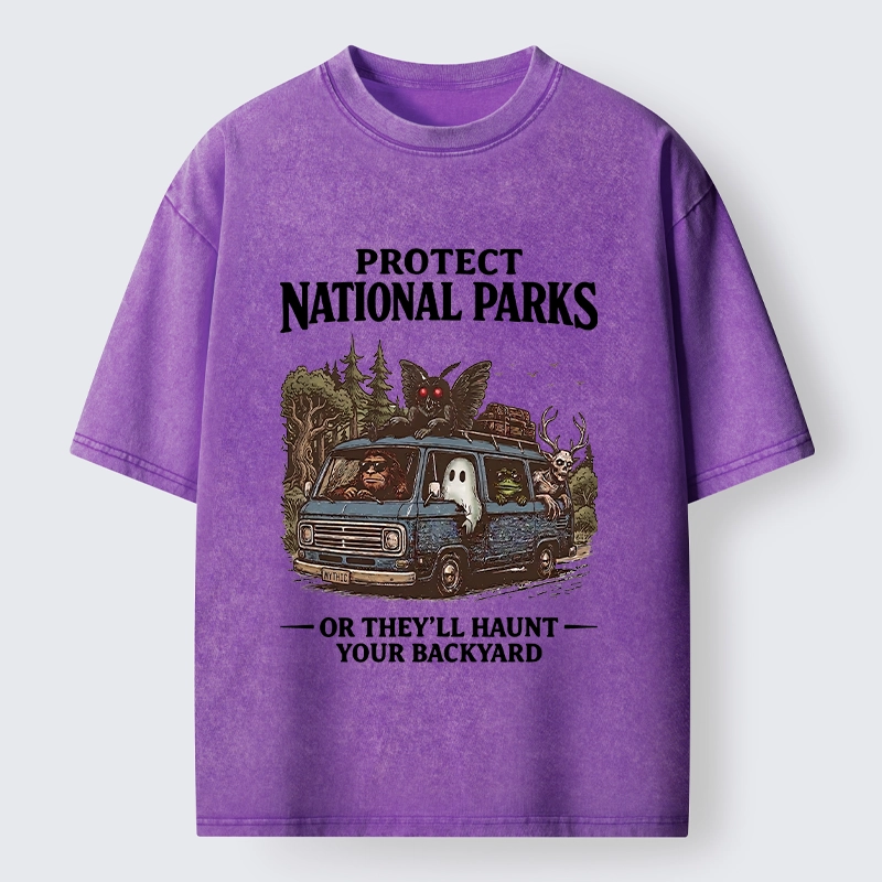 Tokyo-Tiger Protect Wild National Parks Washed T-Shirt