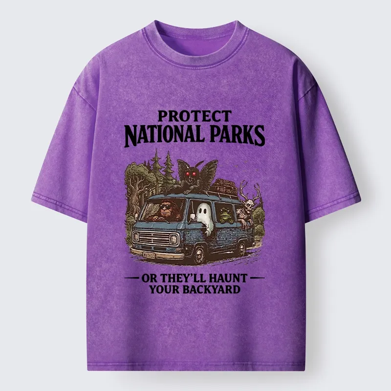 Tokyo-Tiger Protect Wild National Parks Washed T-Shirt