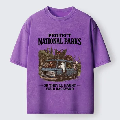 Tokyo-Tiger Protect Wild National Parks Washed T-Shirt