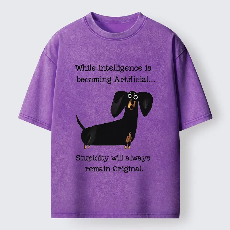 Tokyo-Tiger Dachshund Real Humor Funny Meme Washed T-Shirt