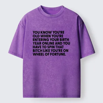 Tokyo-Tiger Relatable Old Human Joke Meme Washed T-Shirt