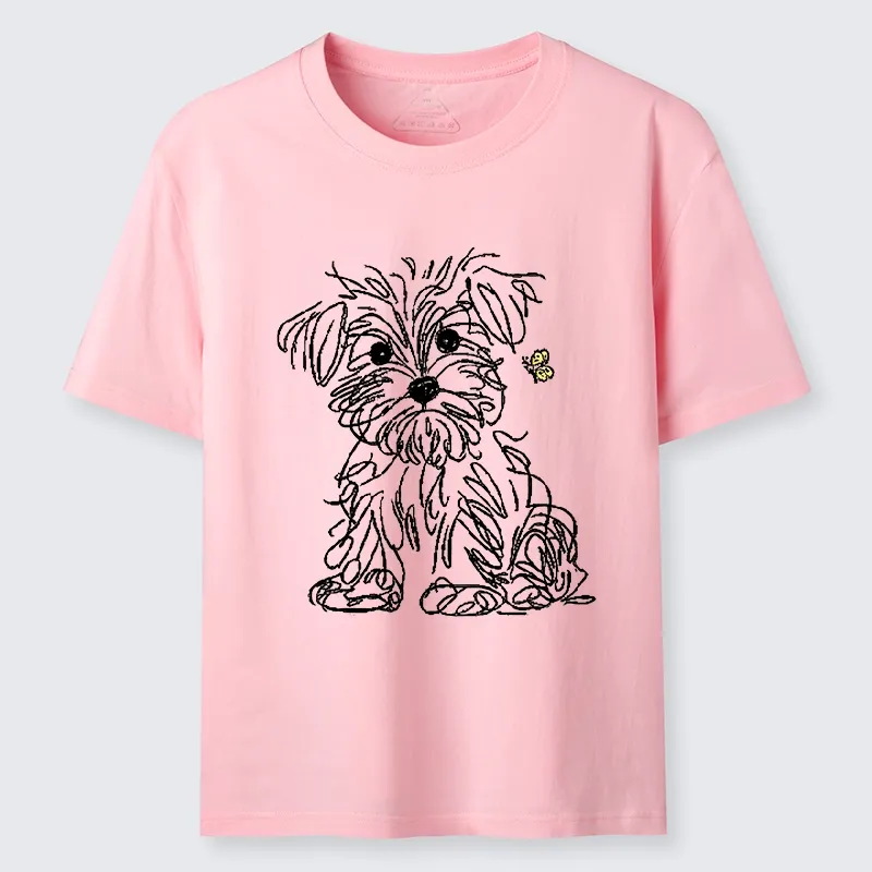 Tokyo-Tiger Simple Line Dog Tiny Butterfly Classic T-Shirt