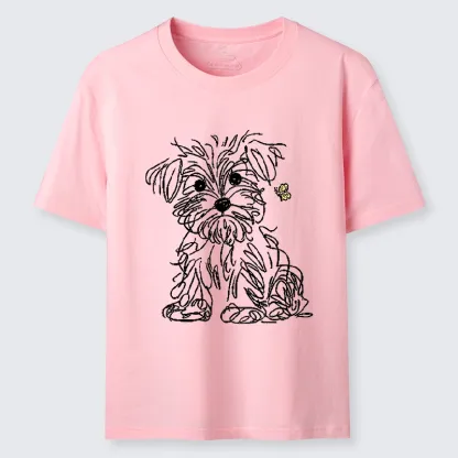 Tokyo-Tiger Simple Line Dog Tiny Butterfly Classic T-Shirt