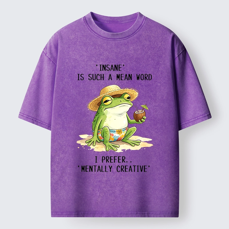 Tokyo-Tiger Mentally Creative Beach Frog Washed T-Shirt