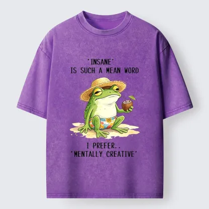 Tokyo-Tiger Mentally Creative Beach Frog Washed T-Shirt