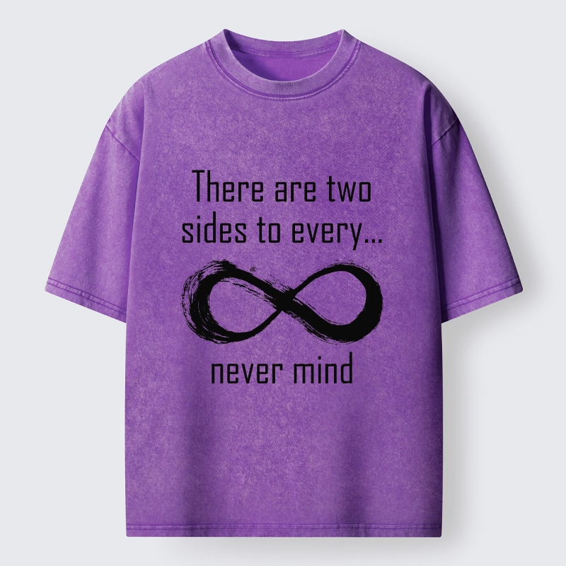 Tokyo-Tiger Two Sides Infinity Never Mind Print Washed T-Shirt
