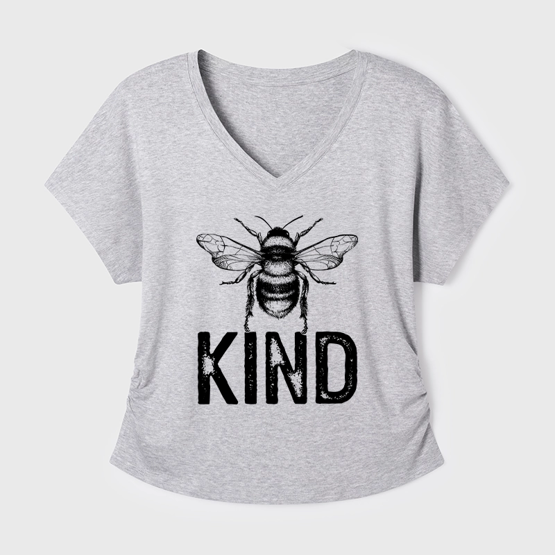 Tokyo-Tiger Minimalist Bee Kind Illustration Modal Dolman Sleeve T-Shirt