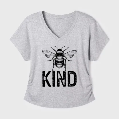 Tokyo-Tiger Minimalist Bee Kind Illustration Modal Dolman Sleeve T-Shirt