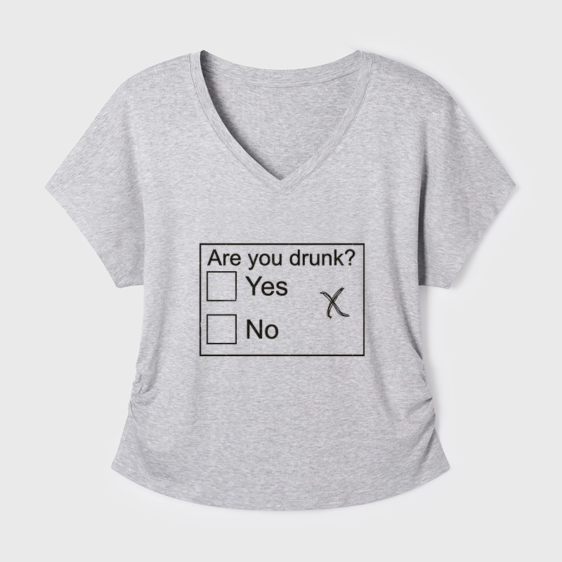 Tokyo-Tiger Confused Drunk Checkbox Graphic Modal Dolman Sleeve T-Shirt