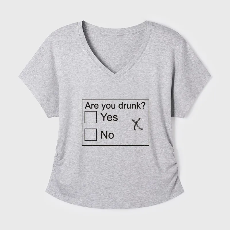 Tokyo-Tiger Confused Drunk Checkbox Graphic Modal Dolman Sleeve T-Shirt