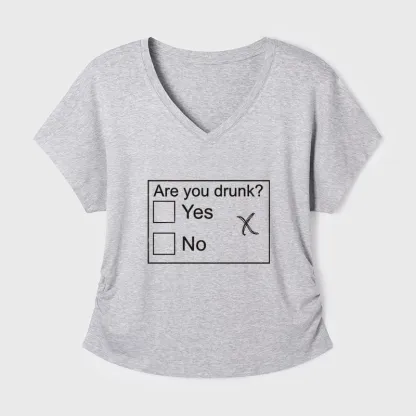 Tokyo-Tiger Confused Drunk Checkbox Graphic Modal Dolman Sleeve T-Shirt