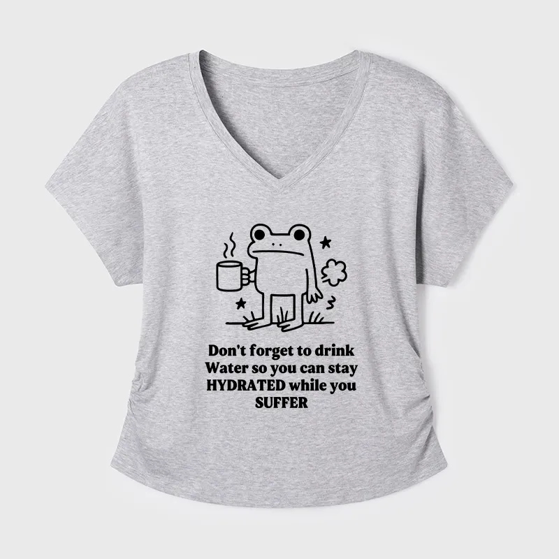 Tokyo-Tiger Frog Says Drink Water Modal Dolman Sleeve T-Shirt