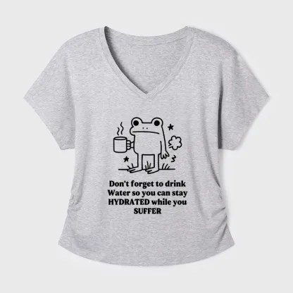 Tokyo-Tiger Frog Says Drink Water Modal Dolman Sleeve T-Shirt