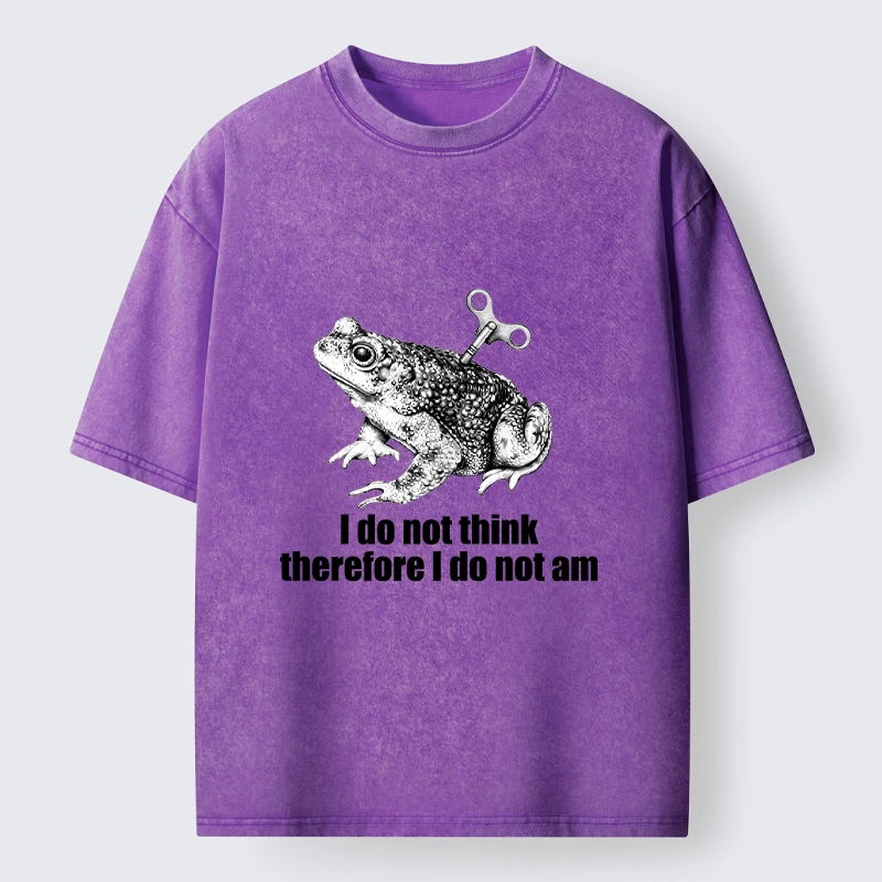 Tokyo-Tiger Funny Meme Wind Up Toad No Think No Exist Washed T-Shirt