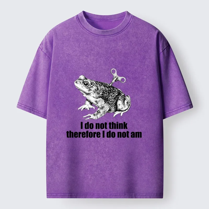 Tokyo-Tiger Funny Meme Wind Up Toad No Think No Exist Washed T-Shirt