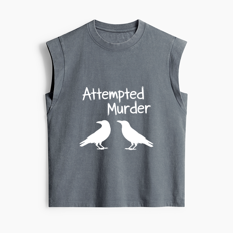 Tokyo-Tiger Two Crows Attempted Murder Joke Women's Washed Tank Tops