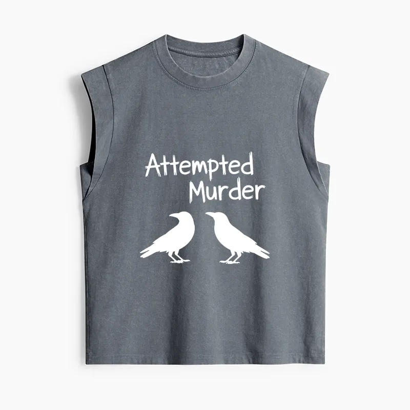 Tokyo-Tiger Two Crows Attempted Murder Joke Women's Washed Tank Tops