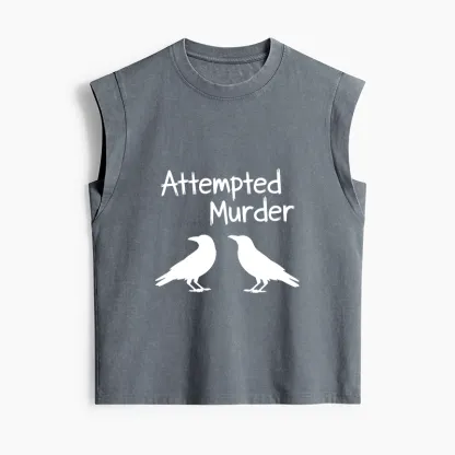Tokyo-Tiger Two Crows Attempted Murder Joke Women's Washed Tank Tops