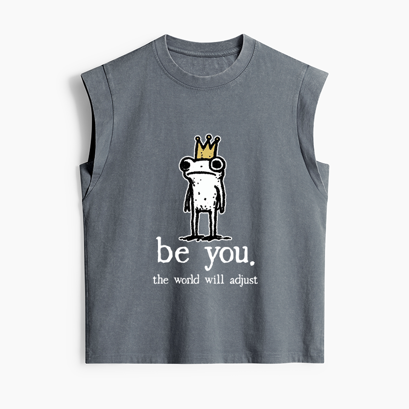 Tokyo-Tiger Crown Frog Stays True To Self Women's Washed Tank Tops