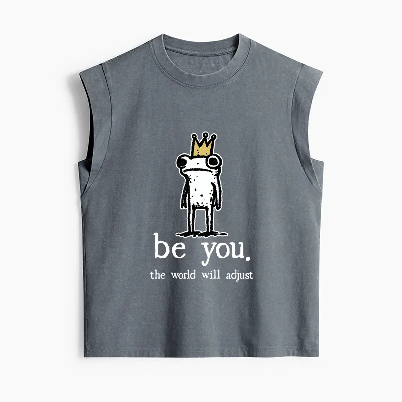 Tokyo-Tiger Crown Frog Stays True To Self Women's Washed Tank Tops