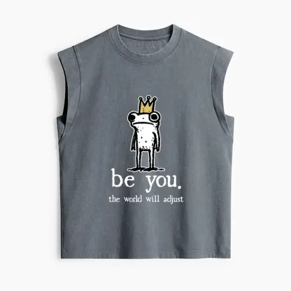 Tokyo-Tiger Crown Frog Stays True To Self Women's Washed Tank Tops