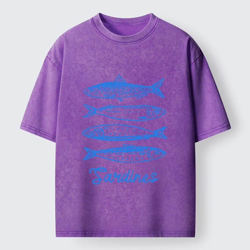 Tokyo-Tiger Funny Meme Simple Fish Art Vibe Washed T-Shirt