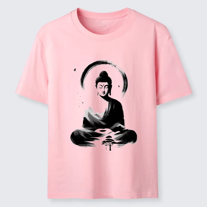 Tokyo-Tiger Serene Mountain Buddha Zen Art Classic T-Shirt
