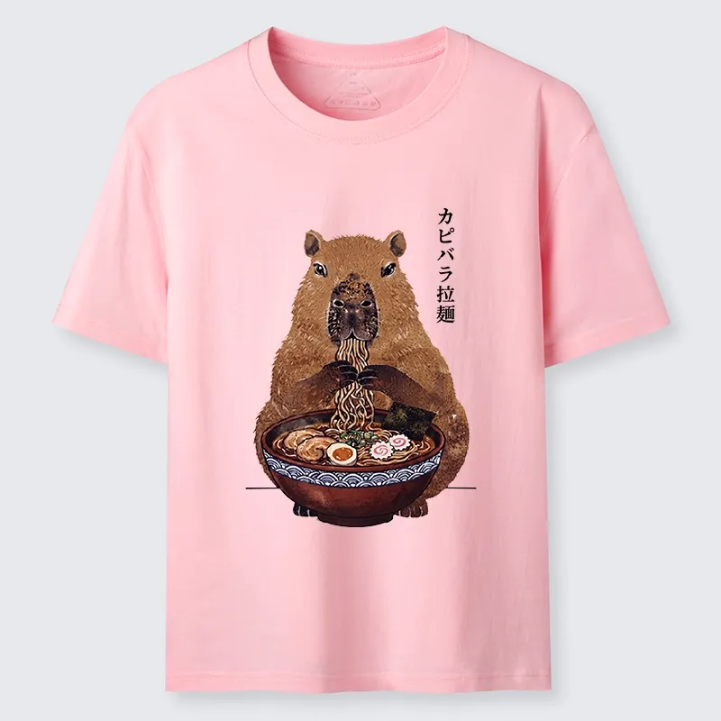 Tokyo-Tiger Japanese Retro Capybara Eating Ramen Classic T-Shirt