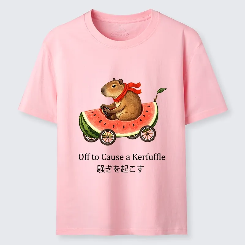 Tokyo-Tiger Capybara Drive Watermelon Car Classic T-Shirt