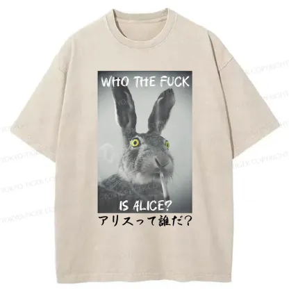 Tokyo-Tiger Who the is Alice? Washed T-Shirt
