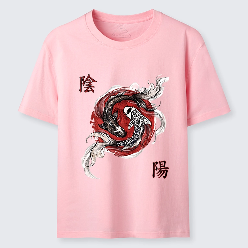 Tokyo-Tiger Red Ink Twin Koi Fish Harmony Classic T-Shirt